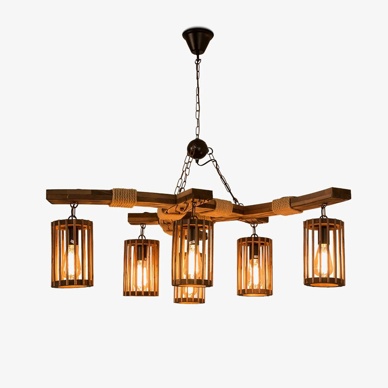 High-Performance Retro Solid Wood Chandelier Verified