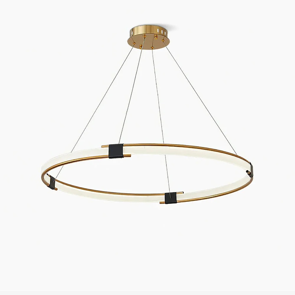Advanced Gold Ring Chandelier Detailed