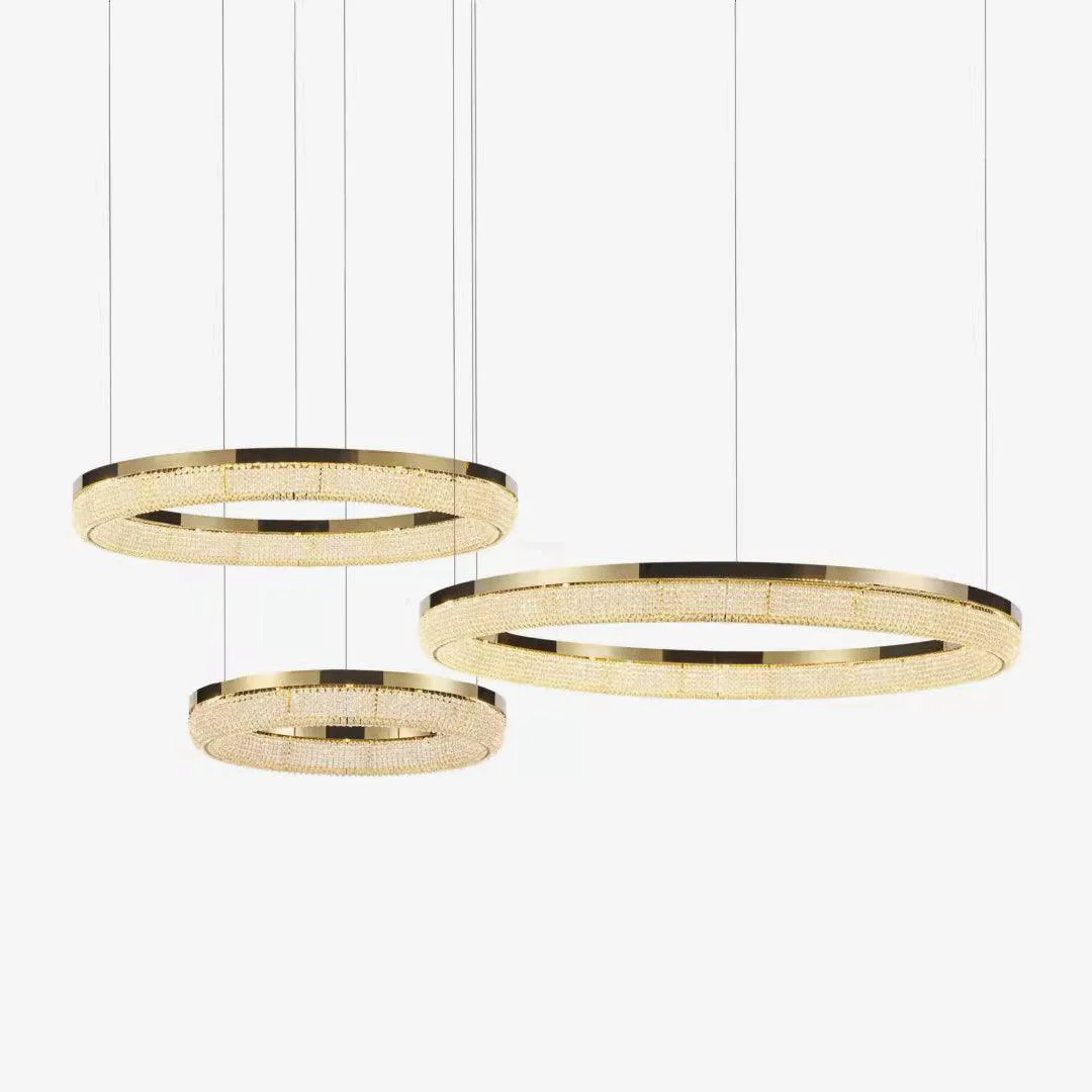 Next-Generation Round Ring Crystal Chandeliers User-Friendly