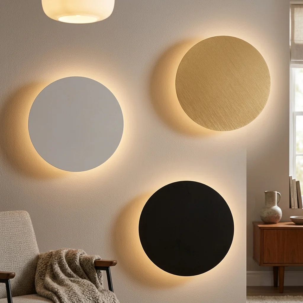 Luxury Modern Round LED Wall Lamp Brushed Aluminium Even Glow Top-Quality