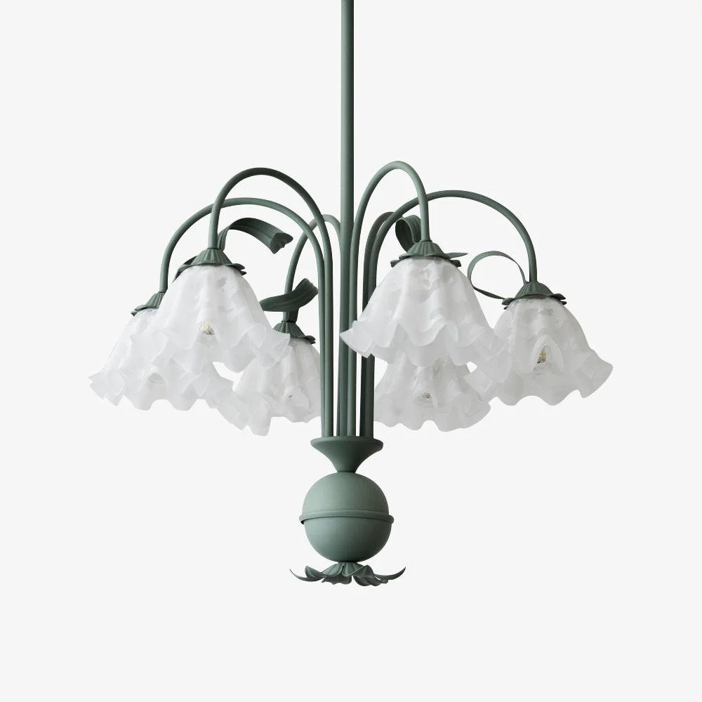 Fine Crafted Bell Orchid Chandelier Comfortable