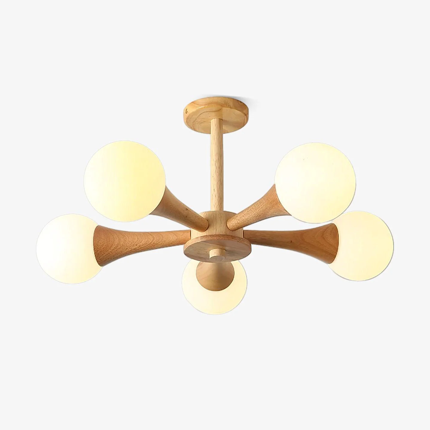 Detailed Wooden Nera Chandelier Premium