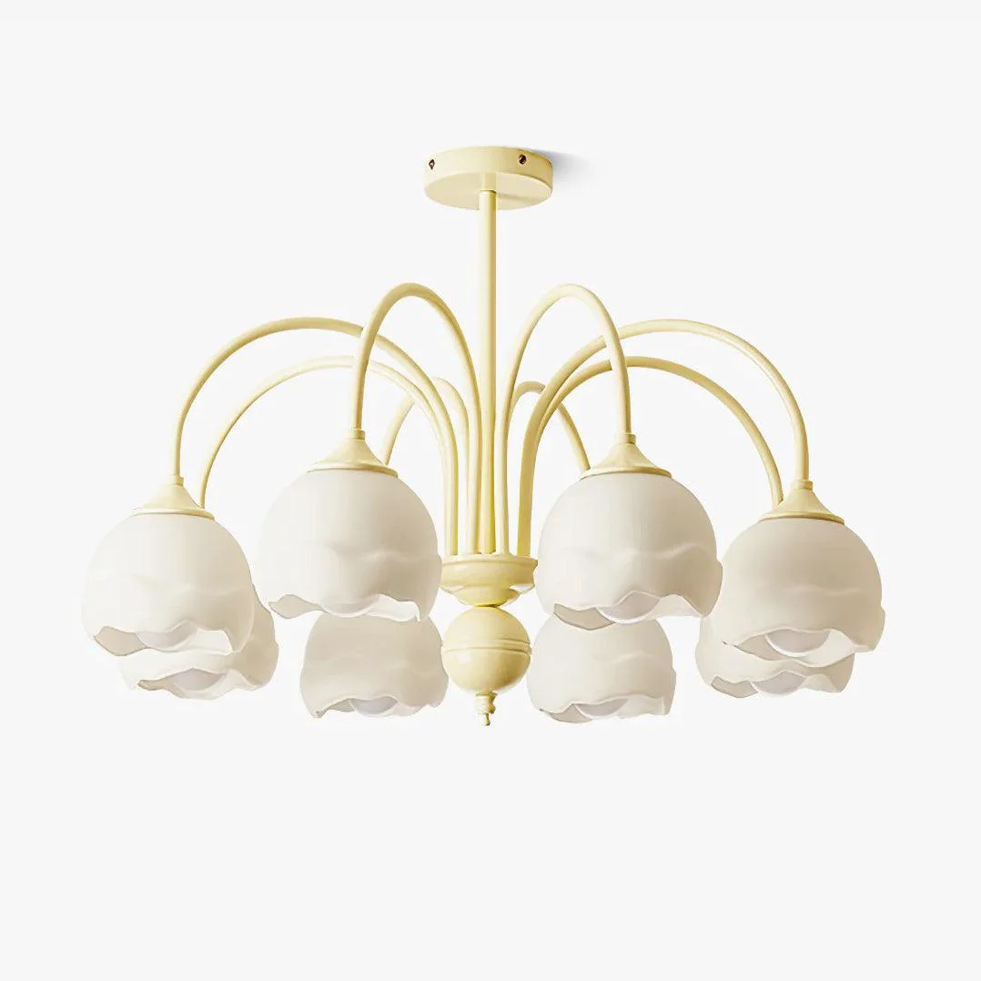 Versatile Creamy Glass Chandelier Responsible