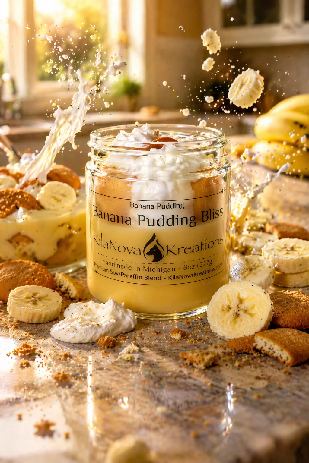 High-Quality Banana Pudding Bliss - Dessert Candle Easy-to-Use