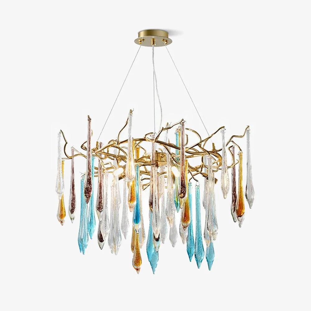 Professional Gold Round Teardrop Chandelier Prestigious