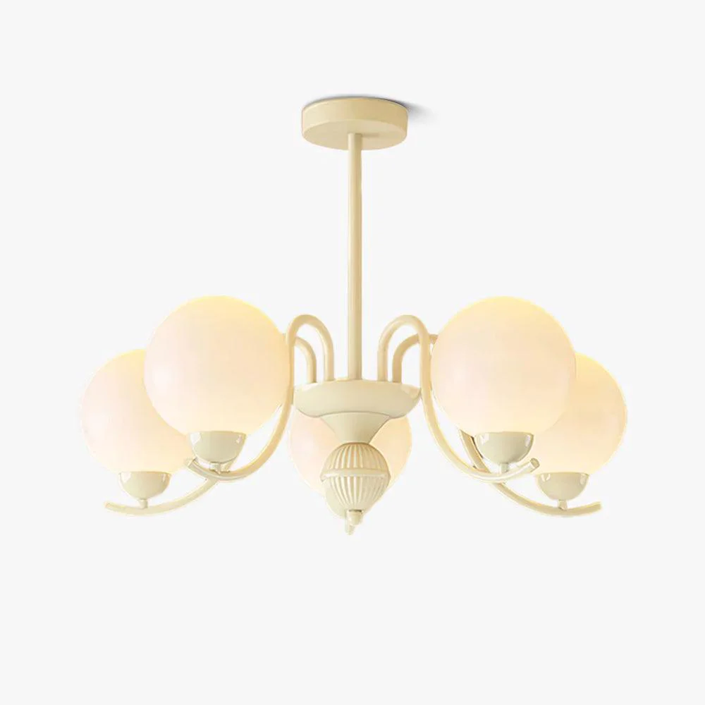 Premium Vanilla Ball Chandelier Lightweight
