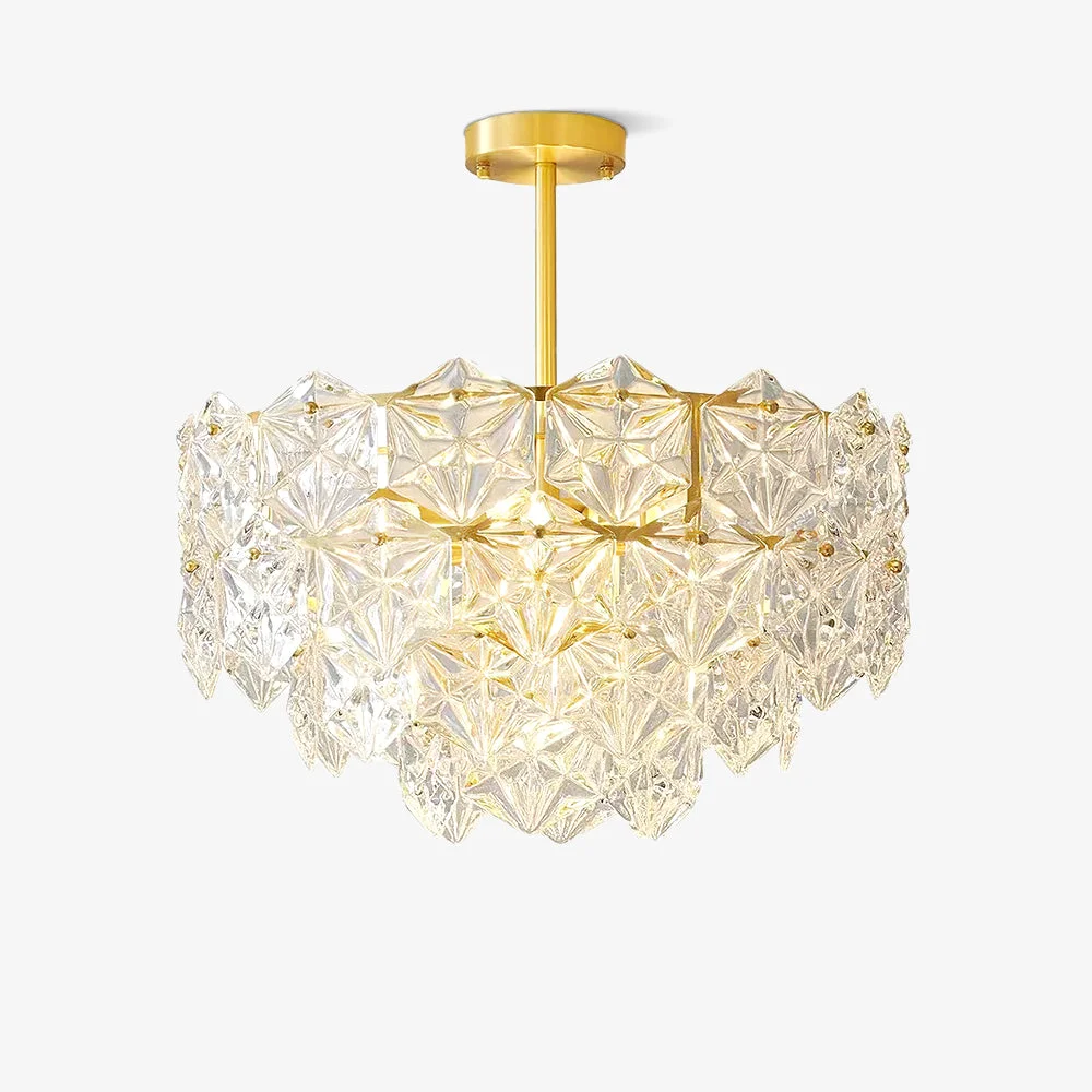 Carefully Designed Snowflake Glass Chandelier Lightweight