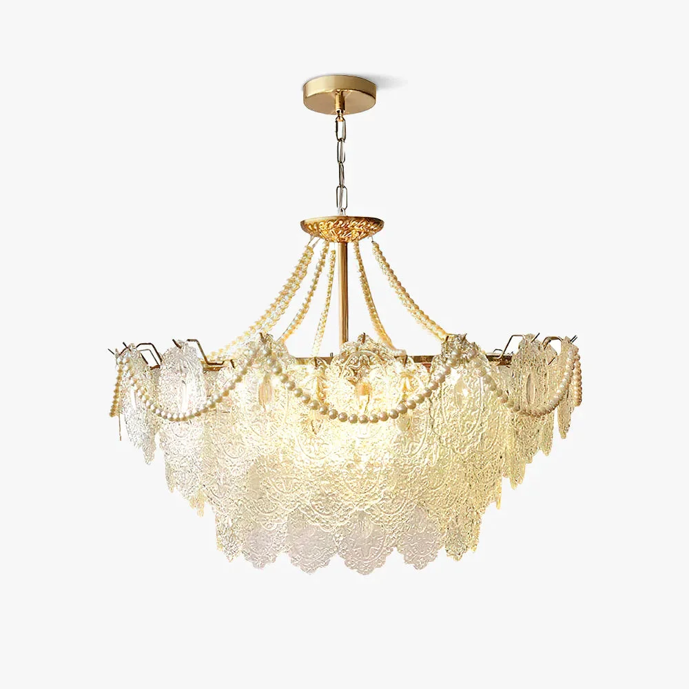 Natural Pearls Glass Chandelier Reusable