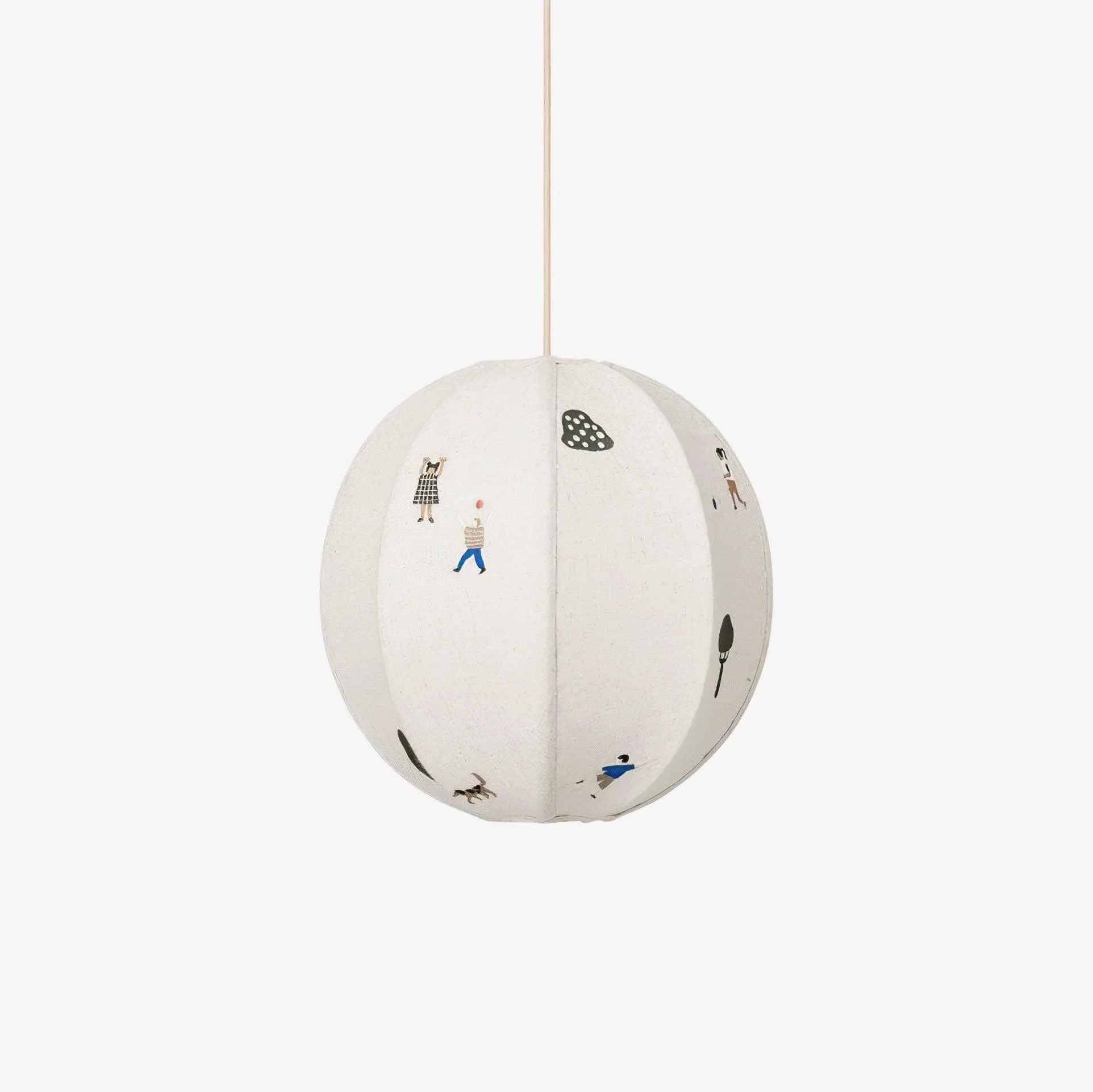 Long-Lasting Park Embroidered Textile Pendant Lamp Natural