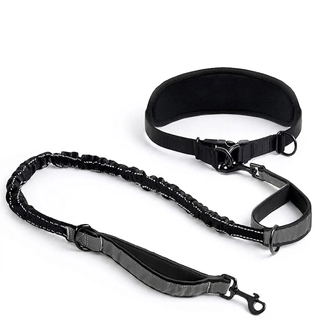 Comfortable Hands- Dog Lead Waist Belt with Bungee Reflective Eco-Friendly