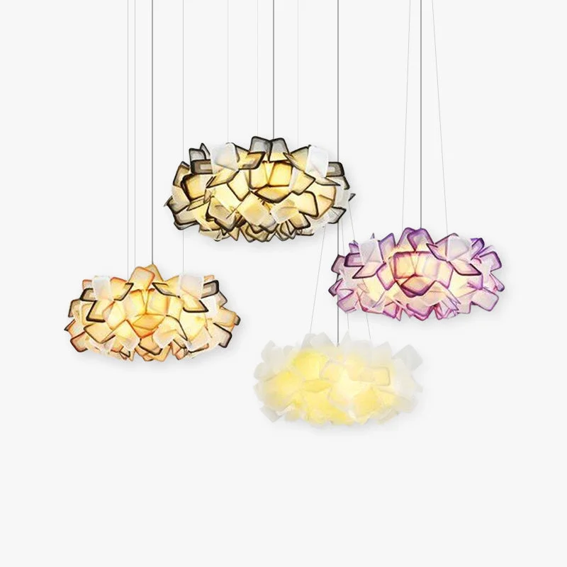 Sustainable Bella Modern Decorative Flower Acrylic Pendant Light Black Blue Contemporary