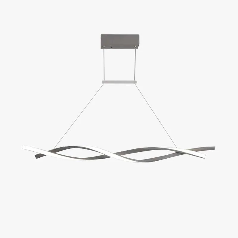 Responsible Pendant Light Linear Double Wave Modern Metal Black Gray Bedroom User-Friendly