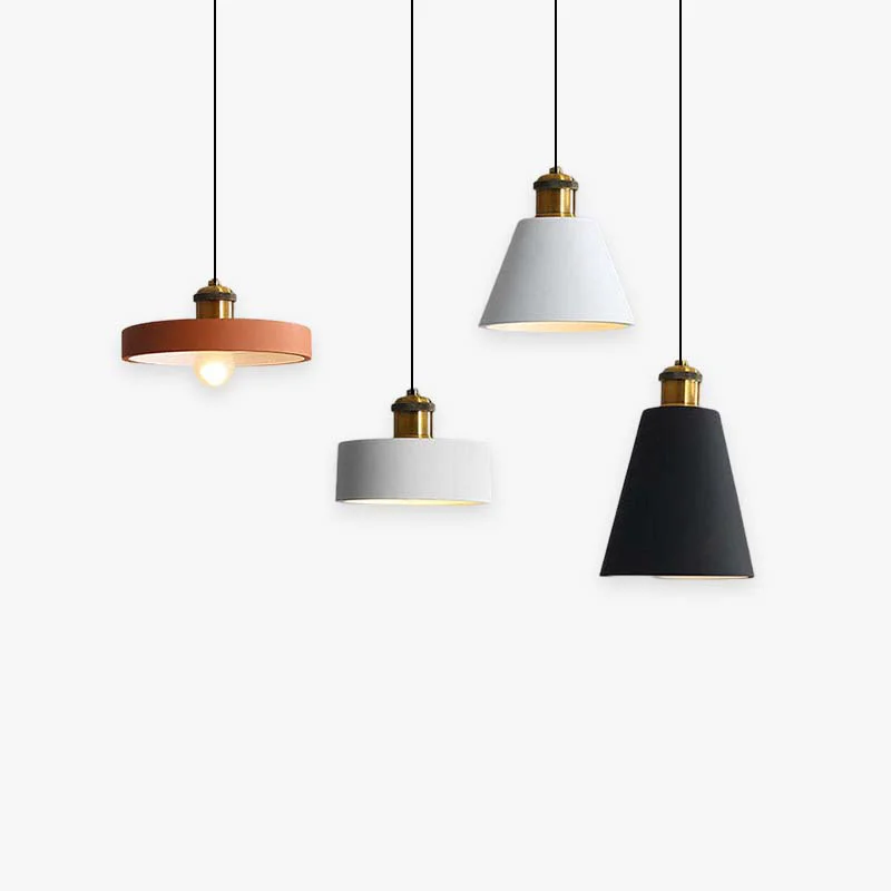Verified Morandi Pendant Light Colorful Art Deco Metal Resin Bedroom Premium
