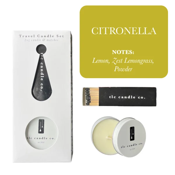 Durable Travel Candle with Matches - Citronella User-Friendly