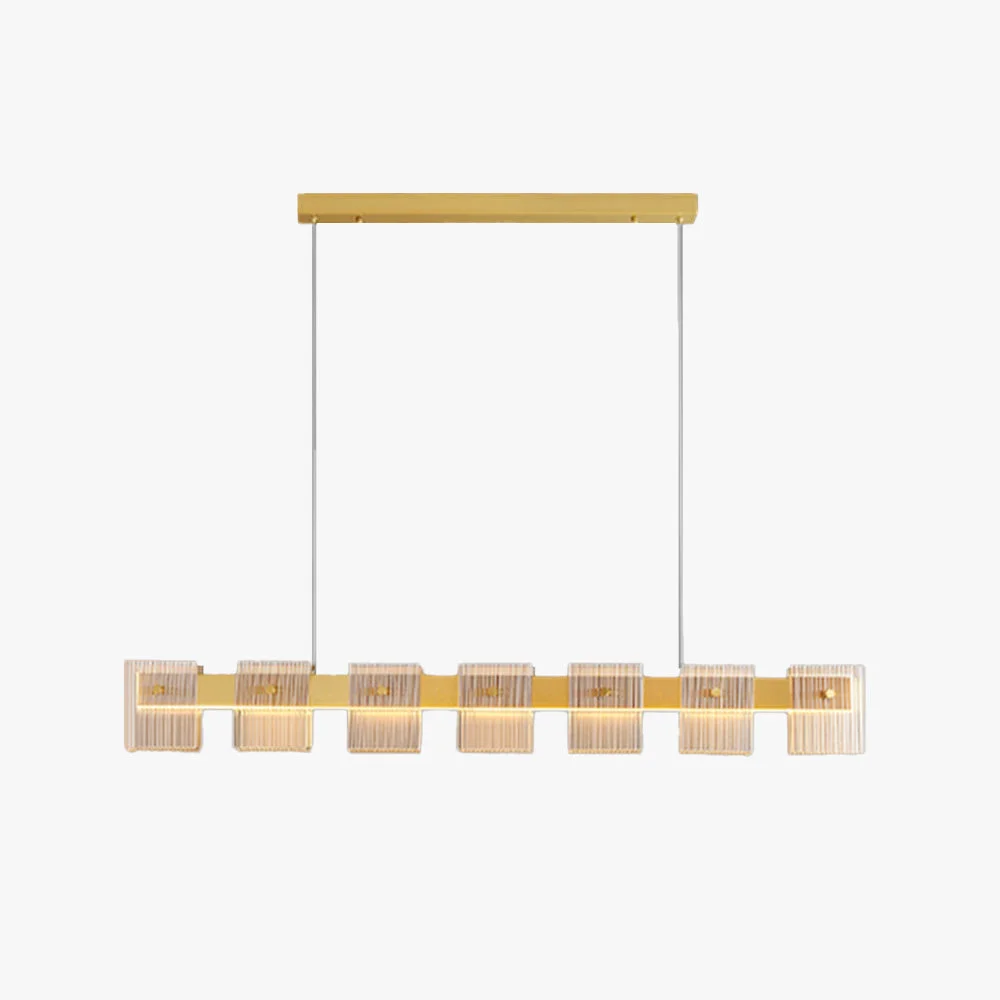 Quality Evette Modern Minimalist Rectangular Metal And Glass Pendant Light Gold Eco-Friendly