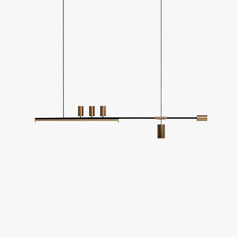 Efficient Edge Modern Minimalist Liner Metal Acrylic Pendant Light Gold Black