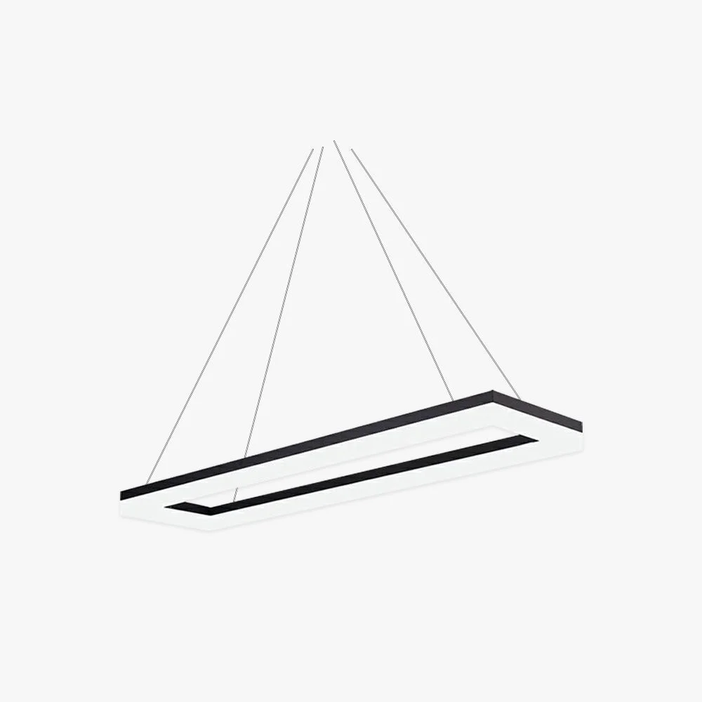 Contemporary Bouvet Nordic Rectangular Led Pendant Light Black White Acrylic Modern