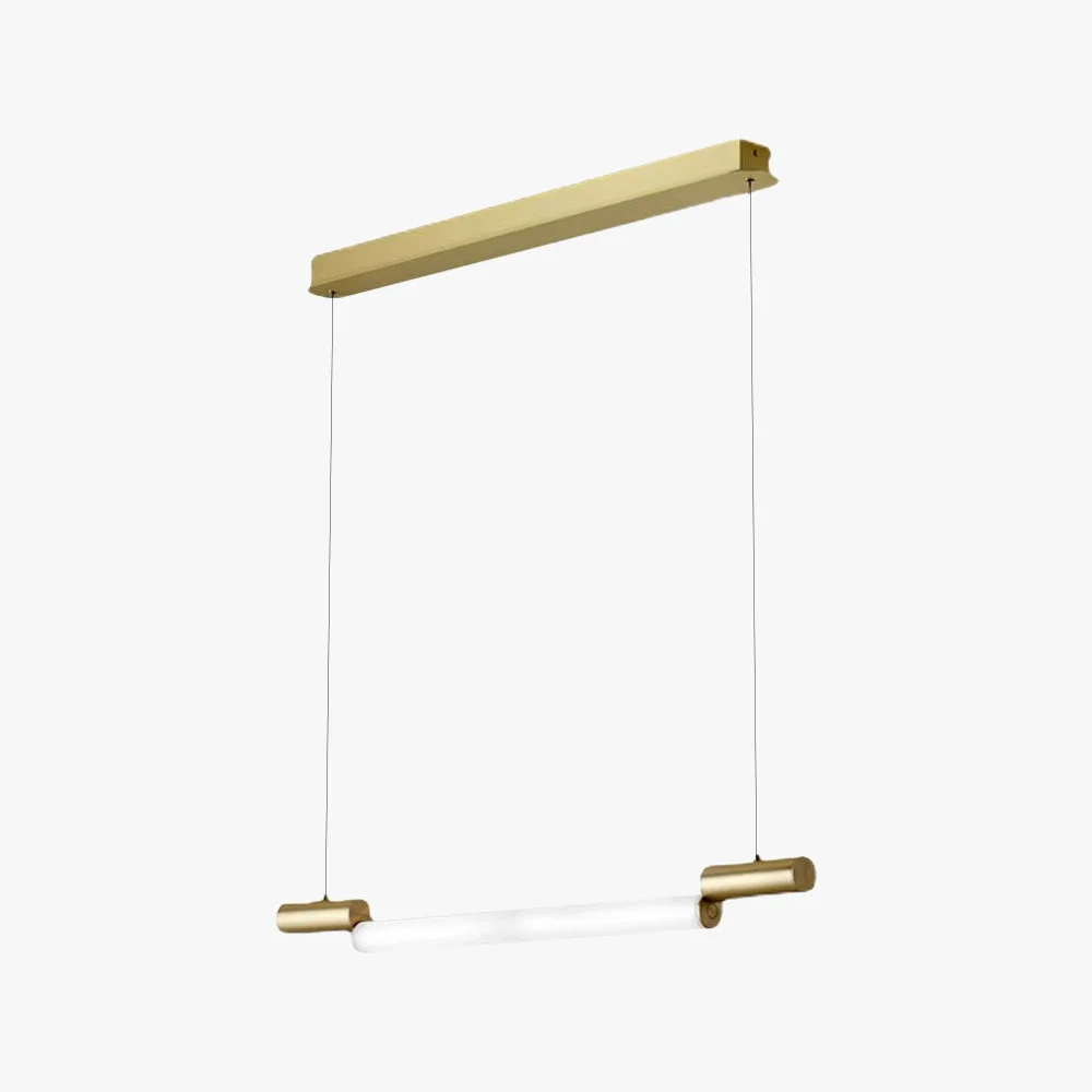 Natural Edge Minimalist Linear Aluminium PVC Pendant Light Gold Sustainable
