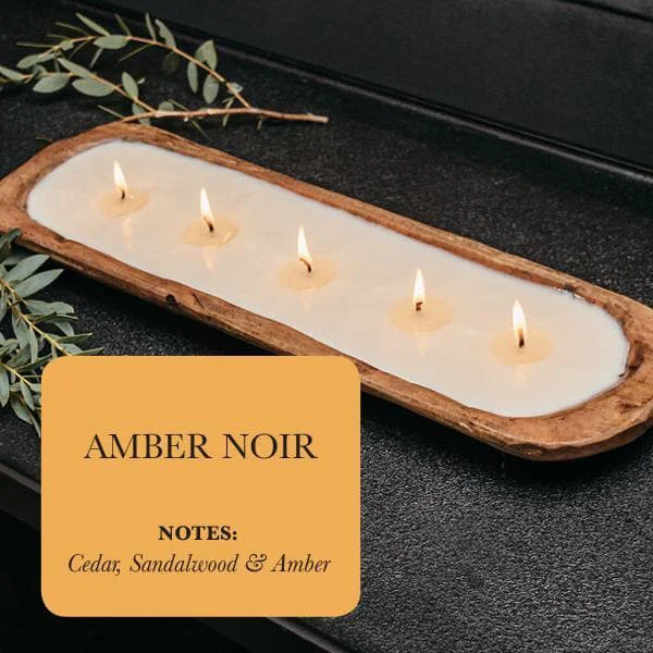 Smart 5-Wick Dough Bowl Soy Candle - Amber Noir Powerful