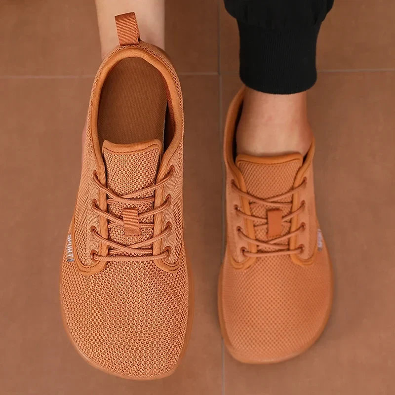 Environmentally Friendly KnitStride — Men's Wide-Toe Knitted Barefoot Shoes Breathable Soft Sole Safe