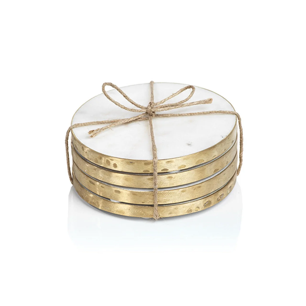 Solid Marmo Marble Round 4 Coasters Fast