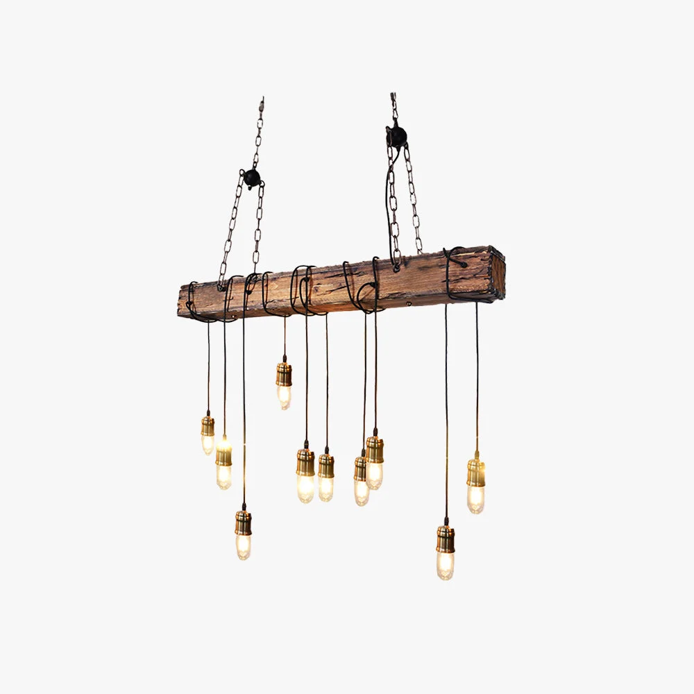 Fine Austin Vintage Industrial Rectangular Wood Pendant Light Wood Black Environmentally Friendly