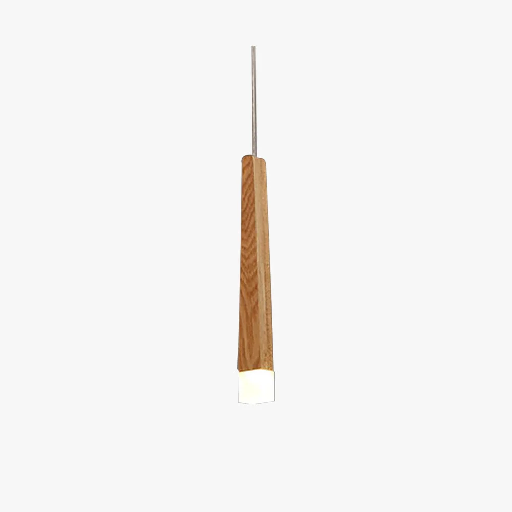 Flexible Ozawa Minimalist Linear Wood Acrylic Pendant Light Wood Durable