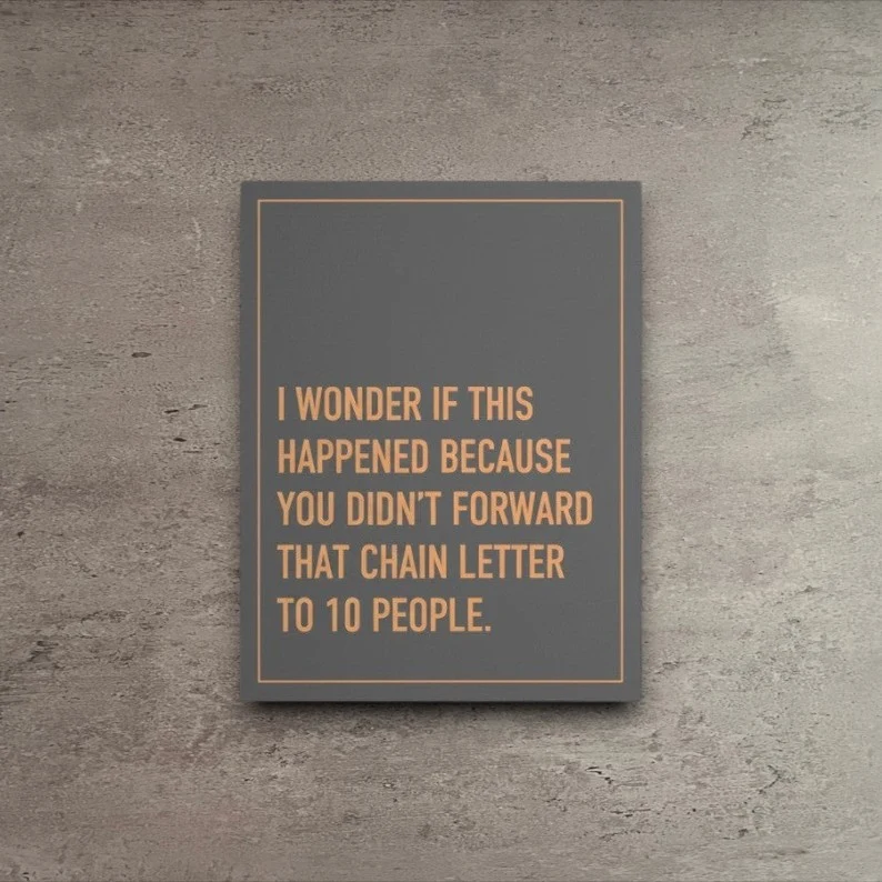 Official 90's Chain Letter Greeting Card Expertly Made