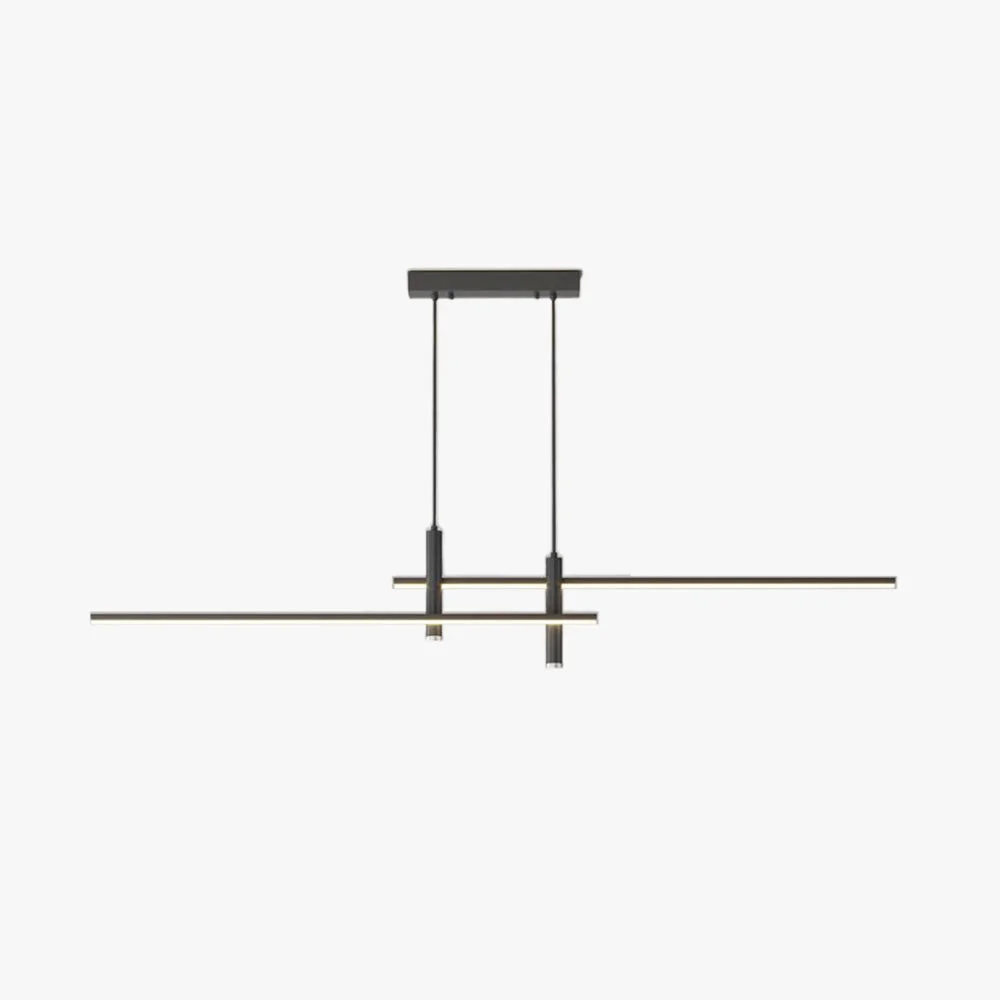 Reusable Edge Modern Metal Linear Pendant Light Black Gold Refined