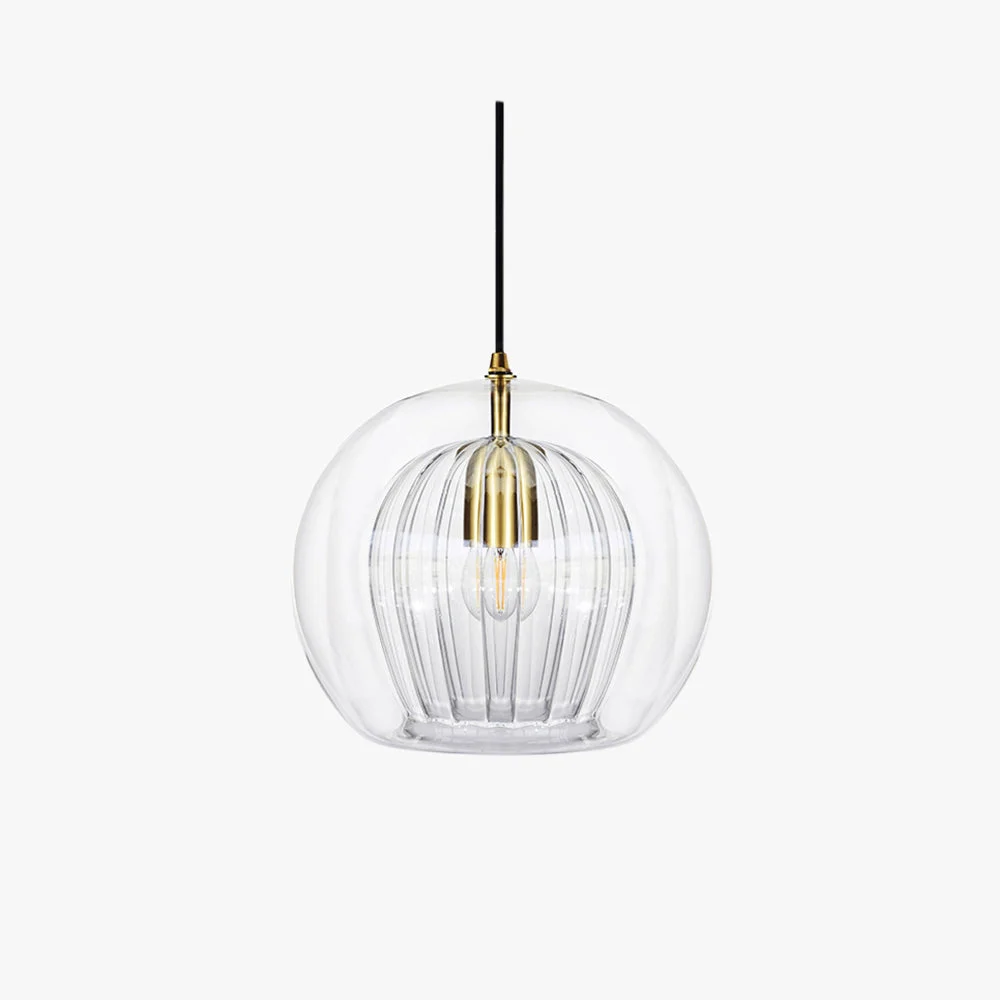 Original Hailie Nordic Glass Globe Pendant Light Clear Amber Bedroom High-End