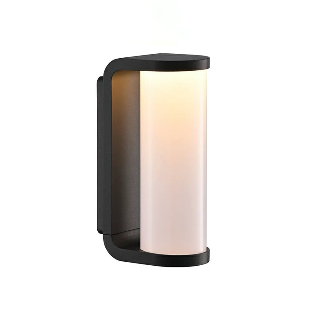 Environmentally Friendly Orr Mondern Cylindrical Metal Outdoor Wall Lamp Black Powerful