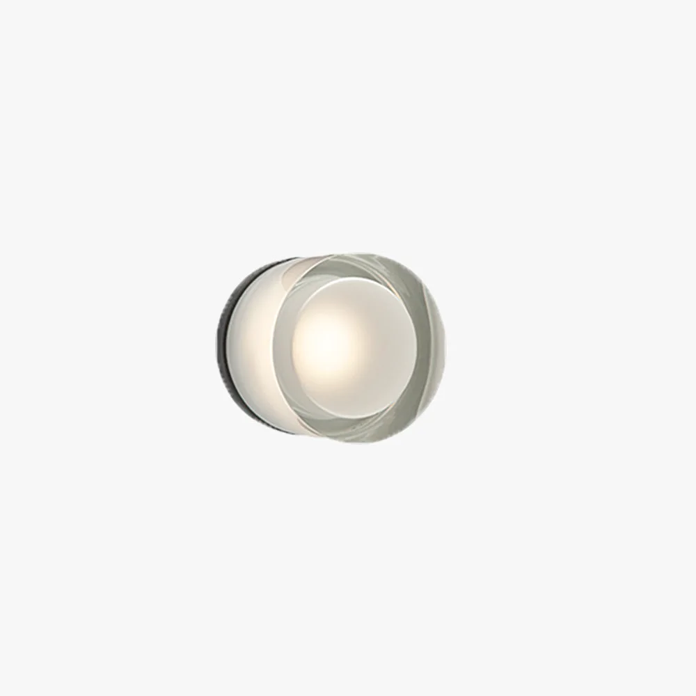 Trendy Valentina Modern Mini Drum Metal Acrylic Outdoor Wall Lamp Transparent Functional