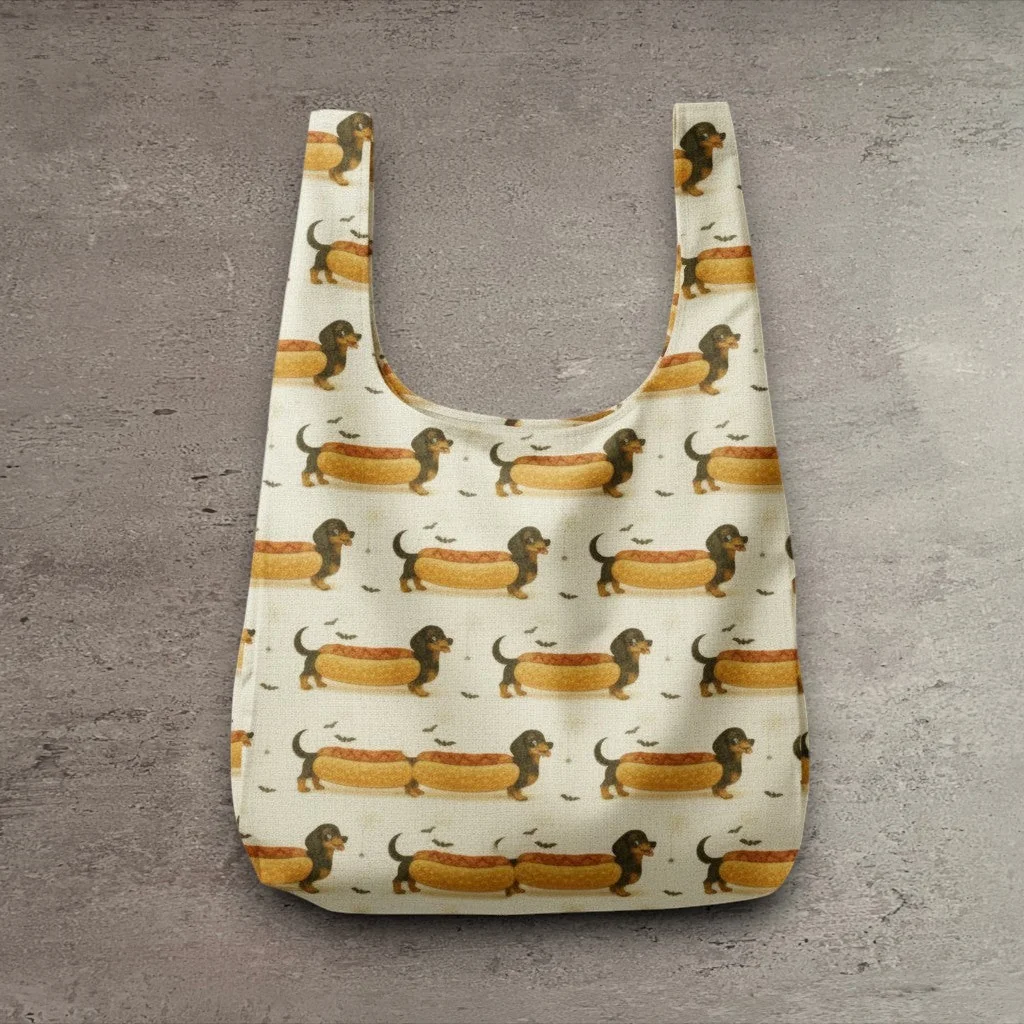 Natural Happy Halloweenie Trick or Treat Sack Modern