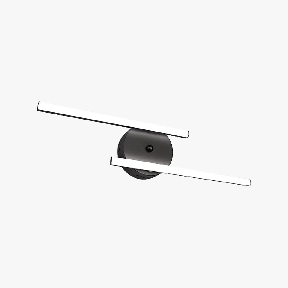 Quality Edge Modern Double Linear Metal Wall Lamp Black Silver Top-Quality