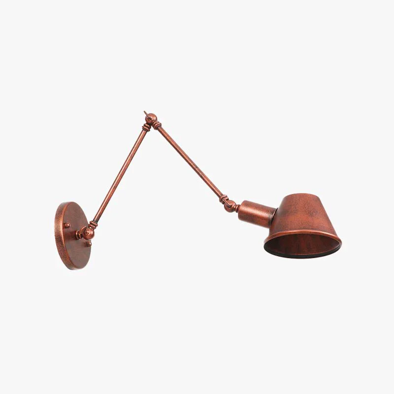 Fashionable Brady Rotatable Wall Lamp with Swing Arm Black Rust Safe