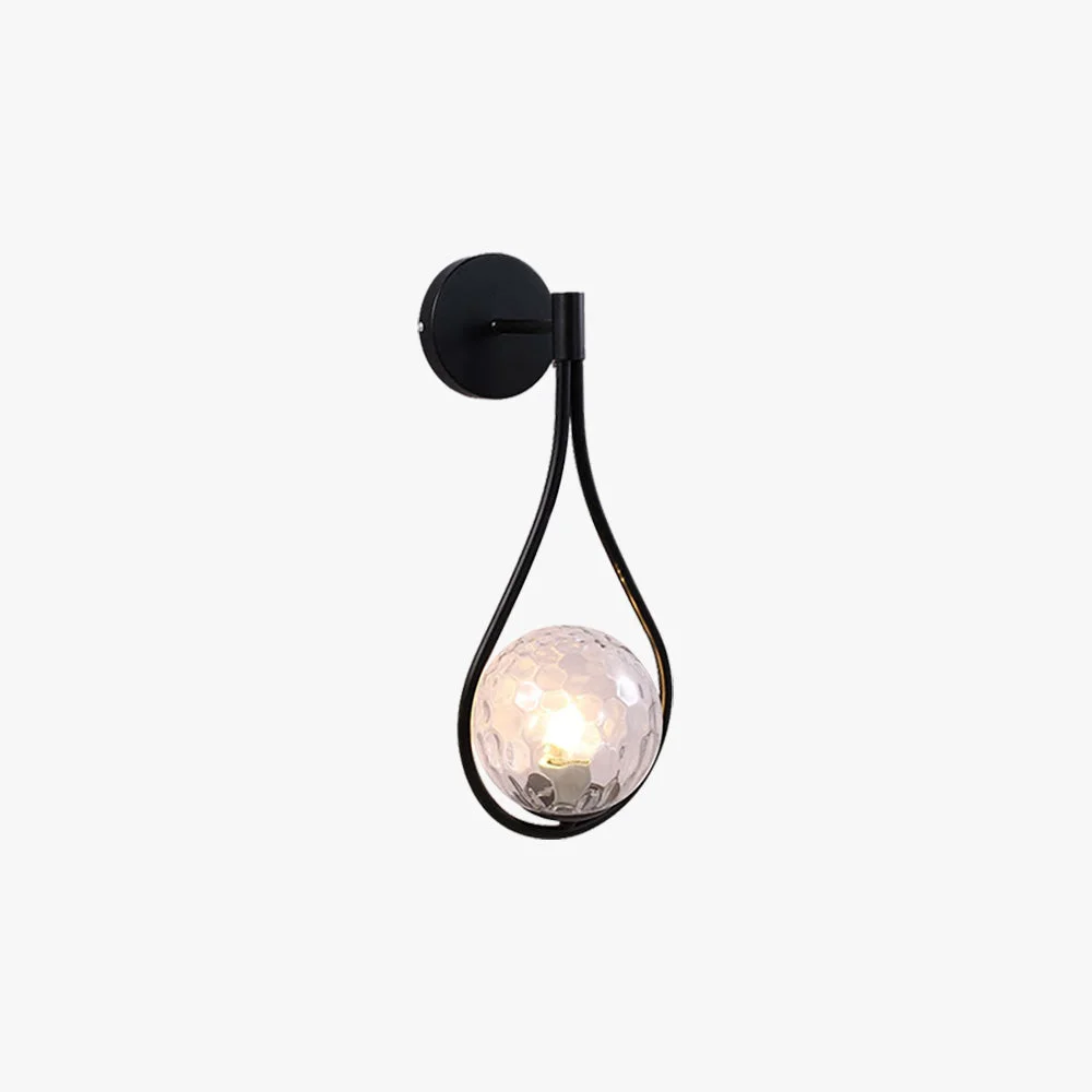 Fine Crafted Valentina Nordic Creative Minimalist Water Drop Glass Gold Wall Lamp Selected