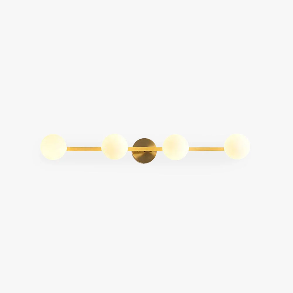 Unique Valentina Retro Globe Linear Metal Glass Wall Lamp Gold Bathroom Solid