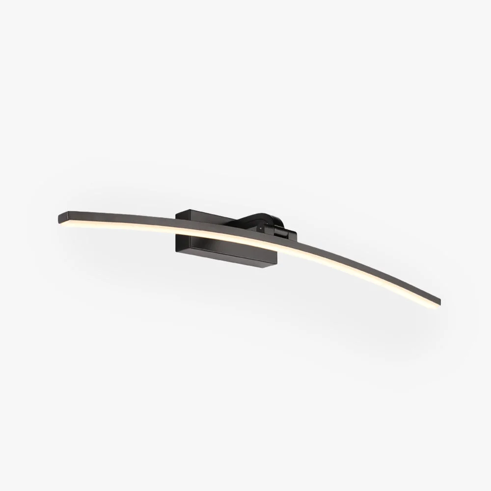 Premium Material Edge Modern Curved Mirror Front Metal Wall Lamp Black White Flexible