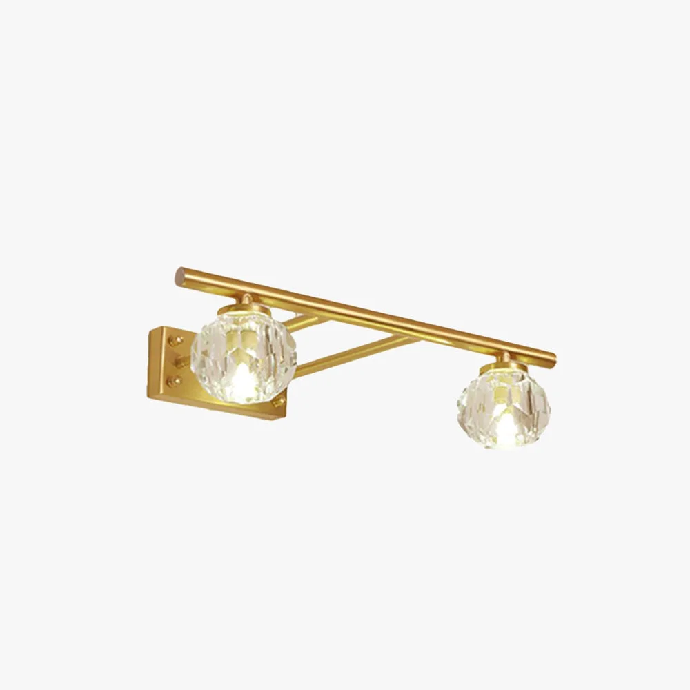 Relaxed Kristy Wall Lamp Modern Mirror Front Vanity Metal Crystal Gold Bathroom Fashionable