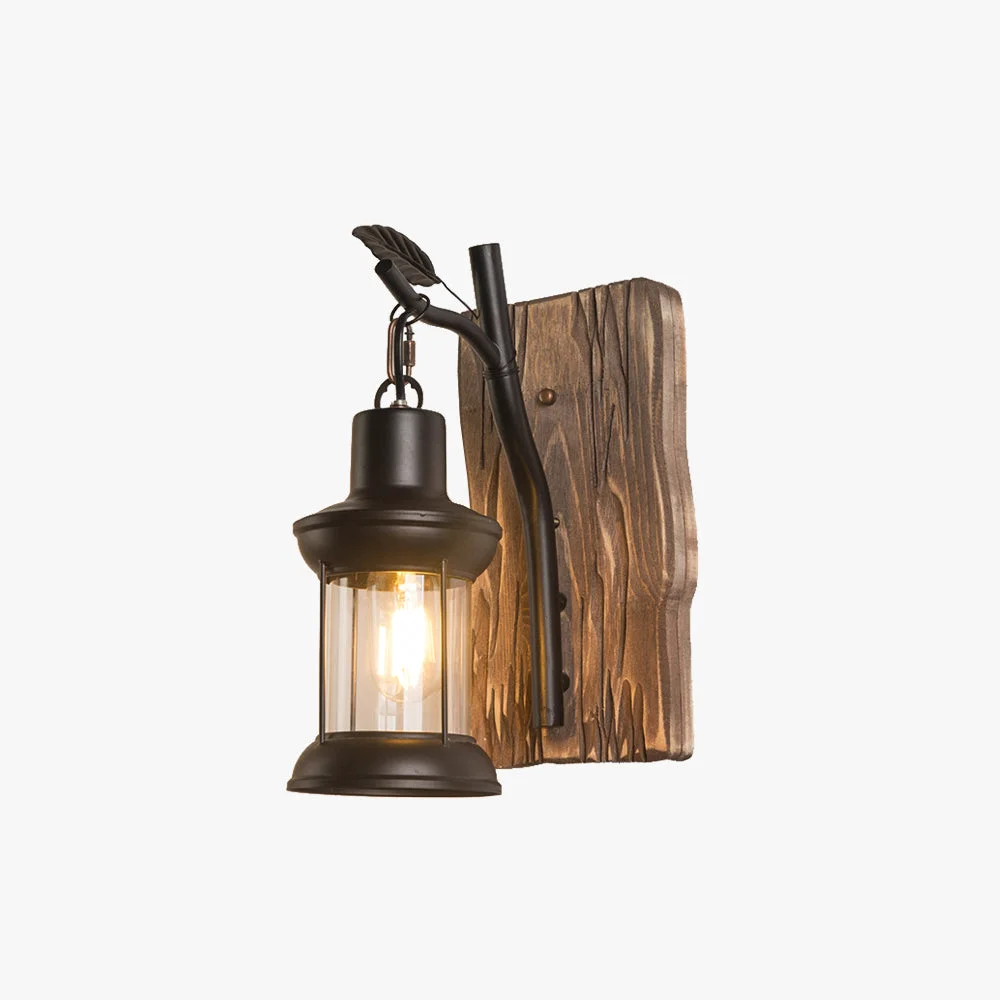 Consistent Austin Vintage Branches Lantern Wall Lamp Metal Wood Black Dining Room Authentic