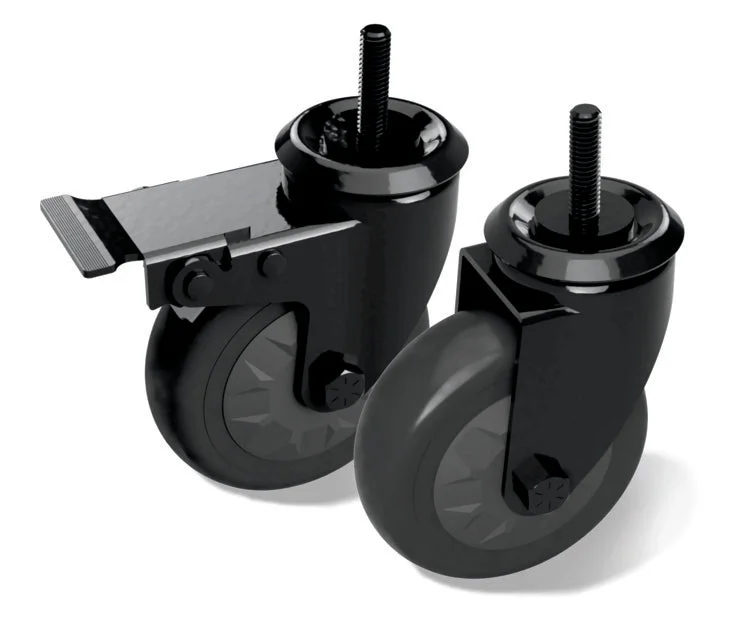 Practical Caster Kit - 4 in 10 cm 1 locking 1 non-locking for Modular Nests Nests and Wood Tables Effective