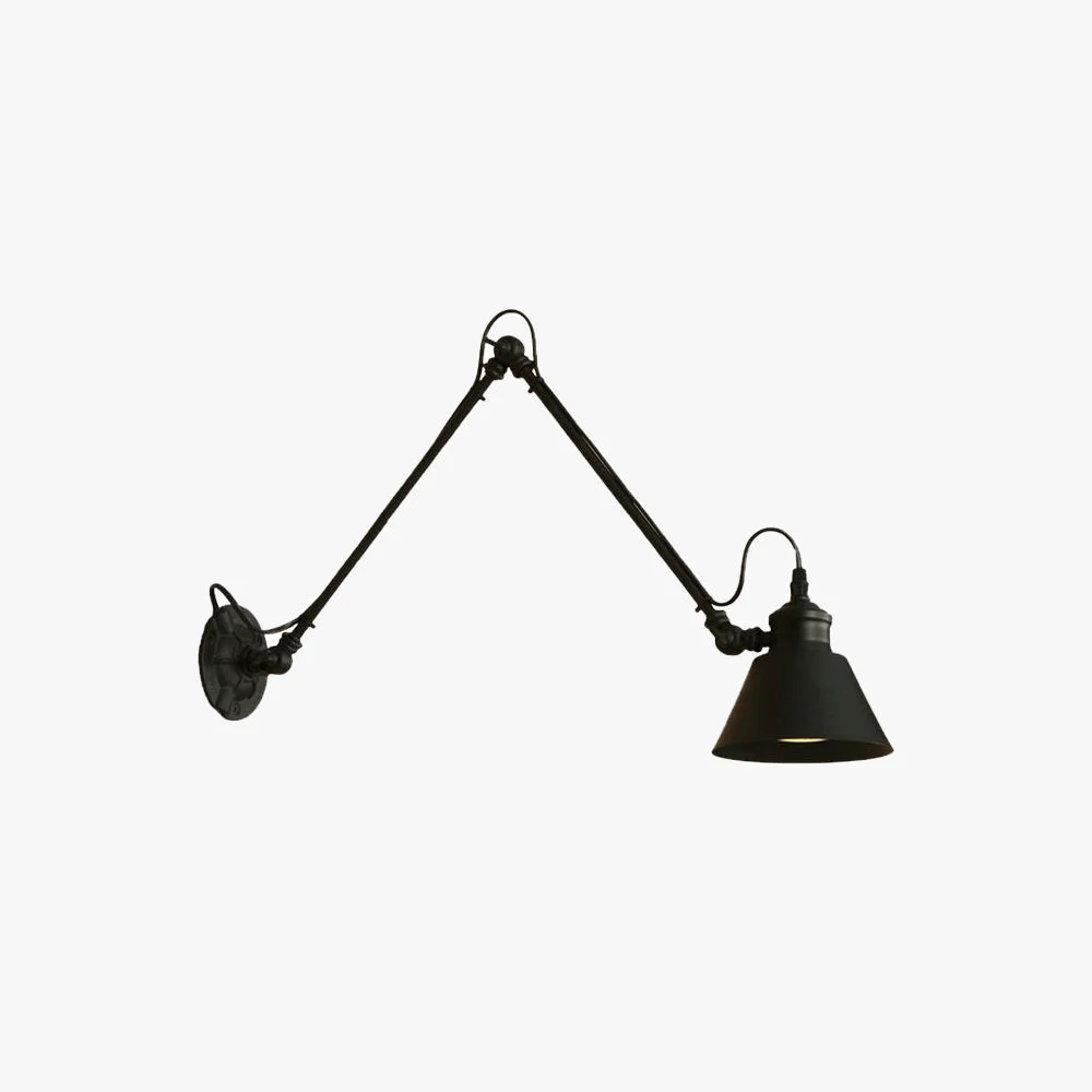 High-Grade Brady Wall Lamp Conic Modern Metal Adjustable Black Living Room Reusable