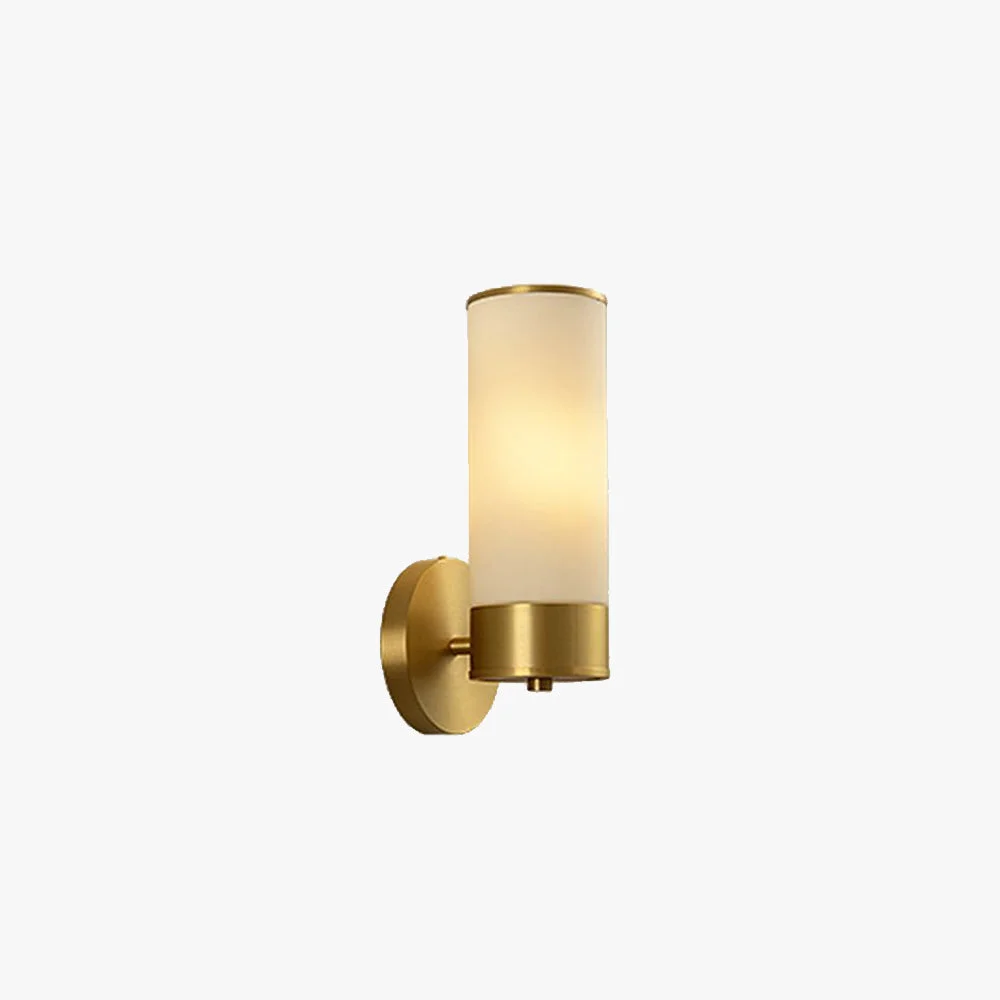 Natural Leigh Vintage Cylinder Metal Glass Bedside Lamp Wall Mounted Brass Reliable