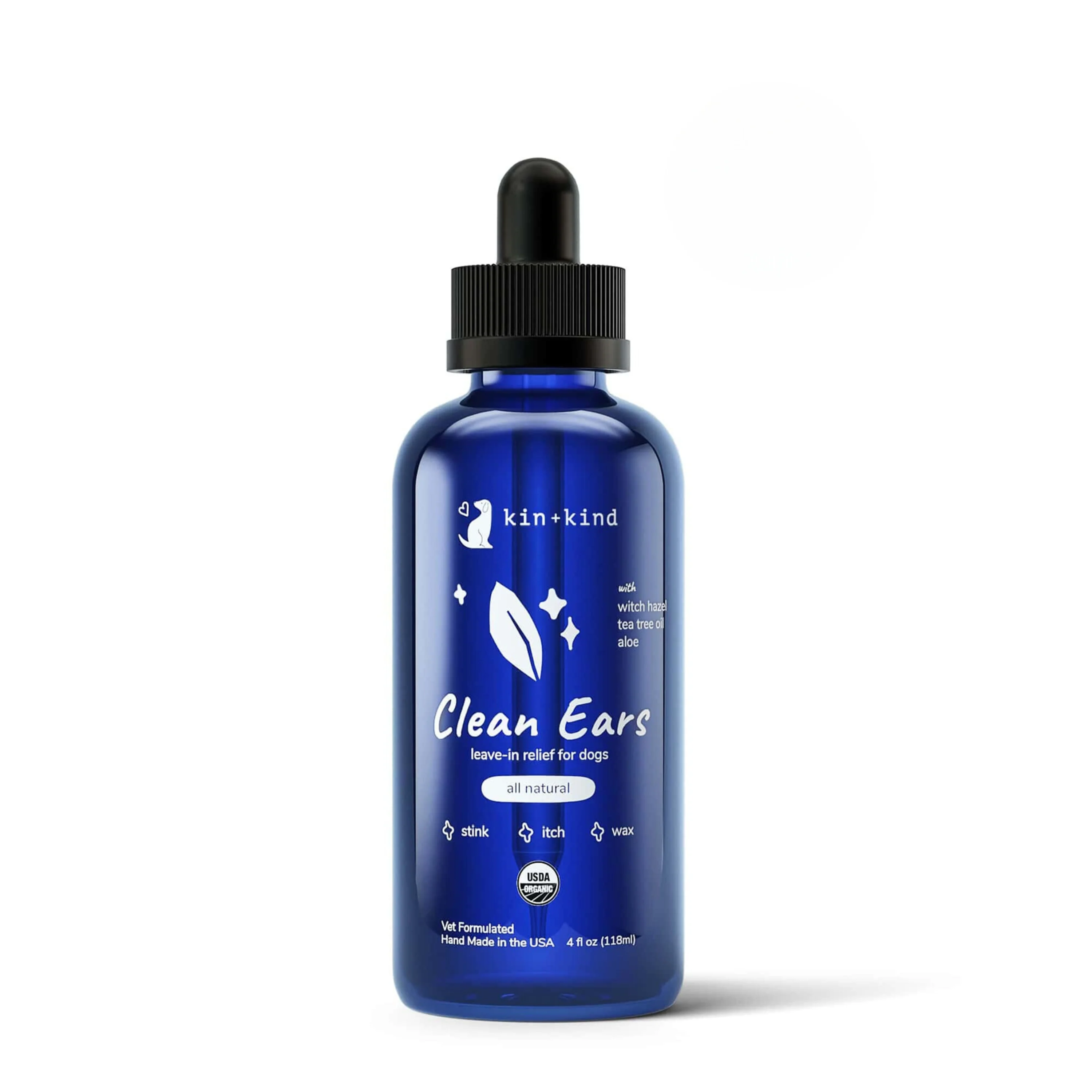 Traditional kin kind Organic Clean Ears - Leave-In Dog Ear Cleaner Crafted