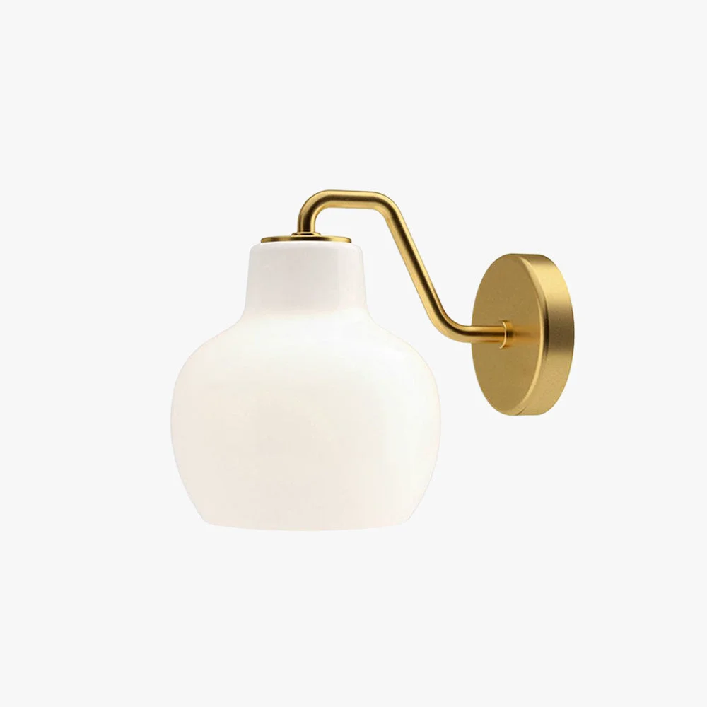 Organic Lily Simple Dome Shape Vanity Wall Lamp Metal Glass Refined