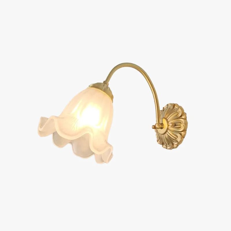 Stylish Bella Retro LED Wall Lamp Indoor Gold Metal Glass Bedroom Balcony Genuine