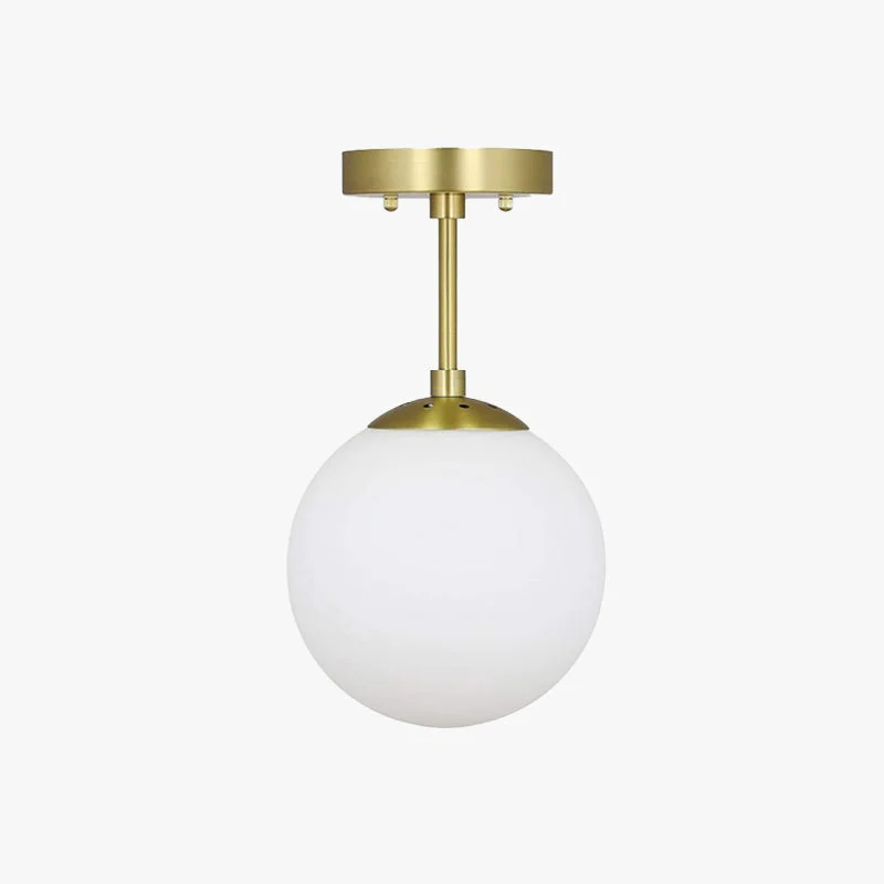 Effective Valentina Simple Spherical LED Semi-Flush Mount Ceiling Light Gold Black Unique