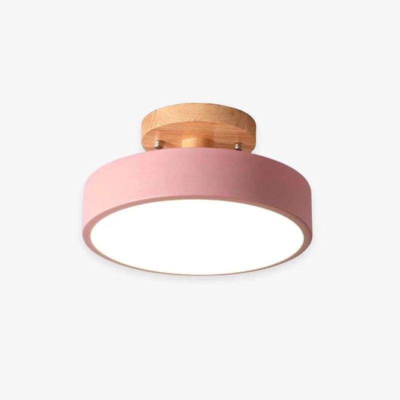 Prestigious Quinn Round LED Flush Mount Ceiling Light Modern Wood Acrylic Exclusive
