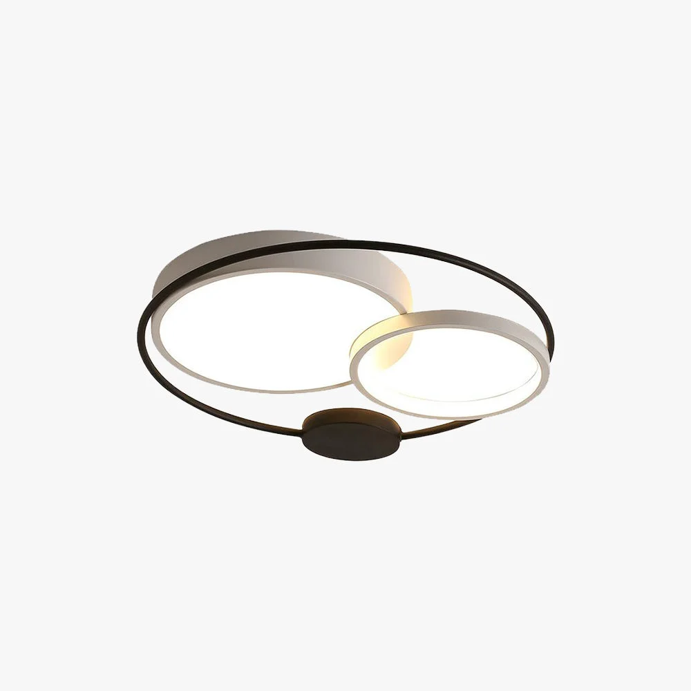 Genuine Lacey Modern Circular LED Flush Mount Ceiling Light Black White Safe