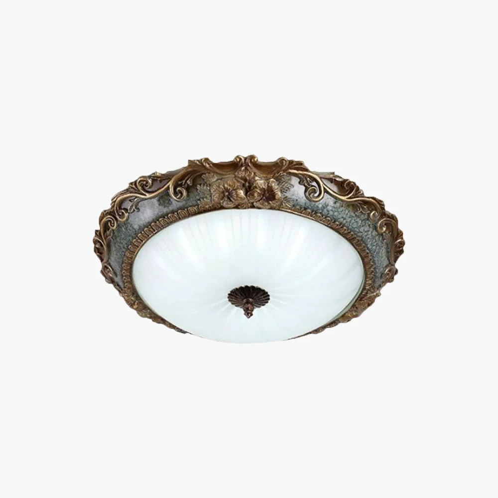 Classic Eryn Flush Mount Ceiling Light Brass Resin Contemporary
